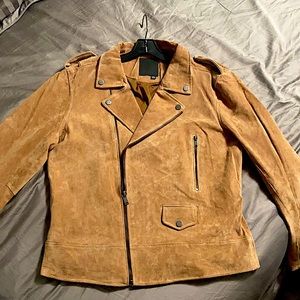 BLANKNYC MENS SUEDE CAMEL BIKER JACKET *BRAND NEW*